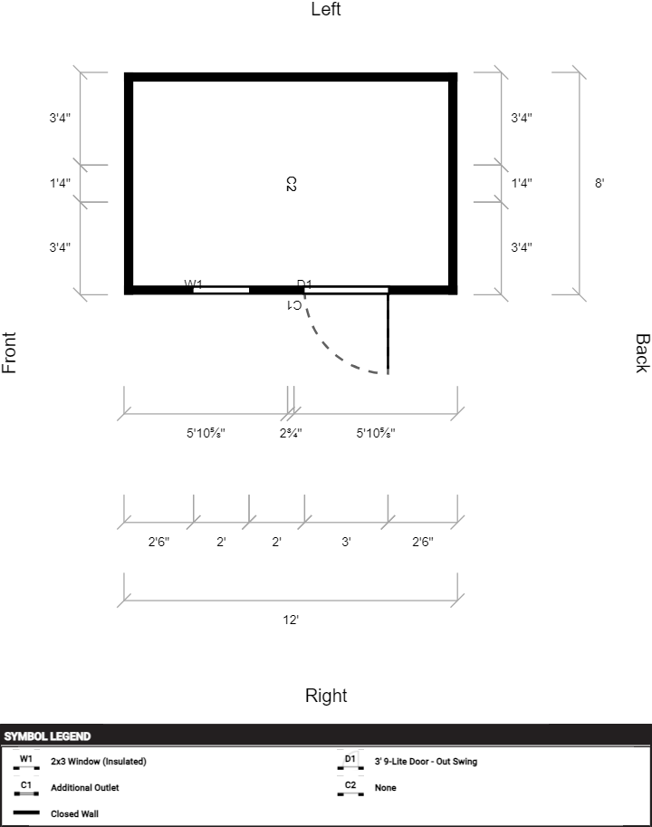 Side Garden Shed 8x12 - Image 2