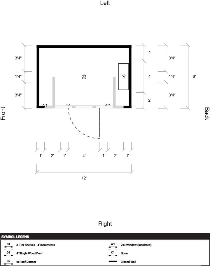 Side Garden Shed 8x12 - Image 2