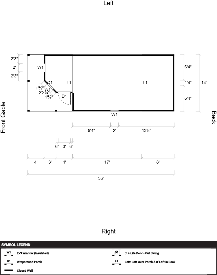 Deluxe Lofted Barn Cabin 14x36 - Image 2