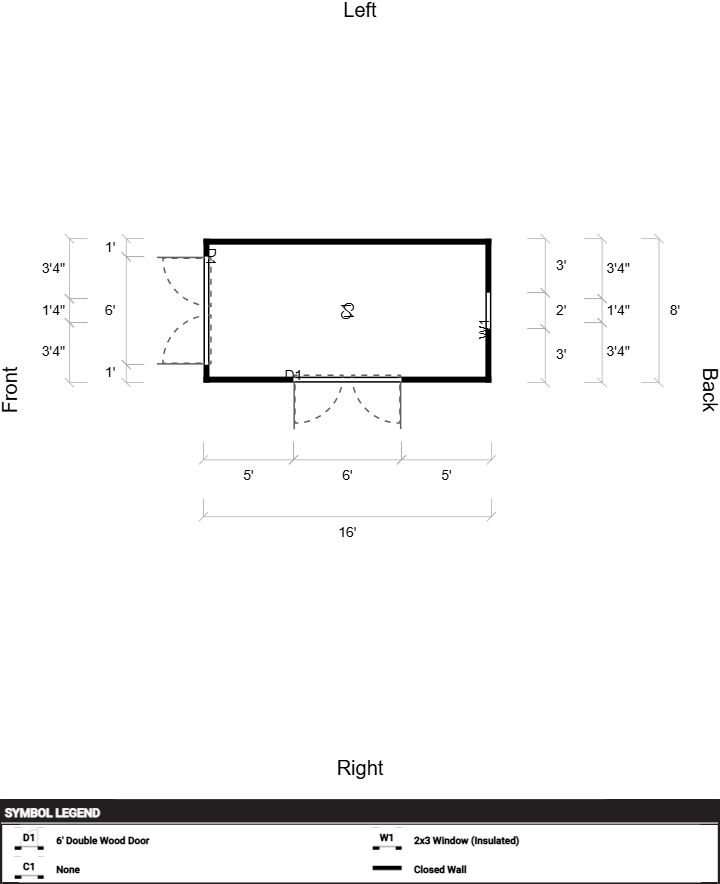 Side Garden Shed 8x16 - Image 2
