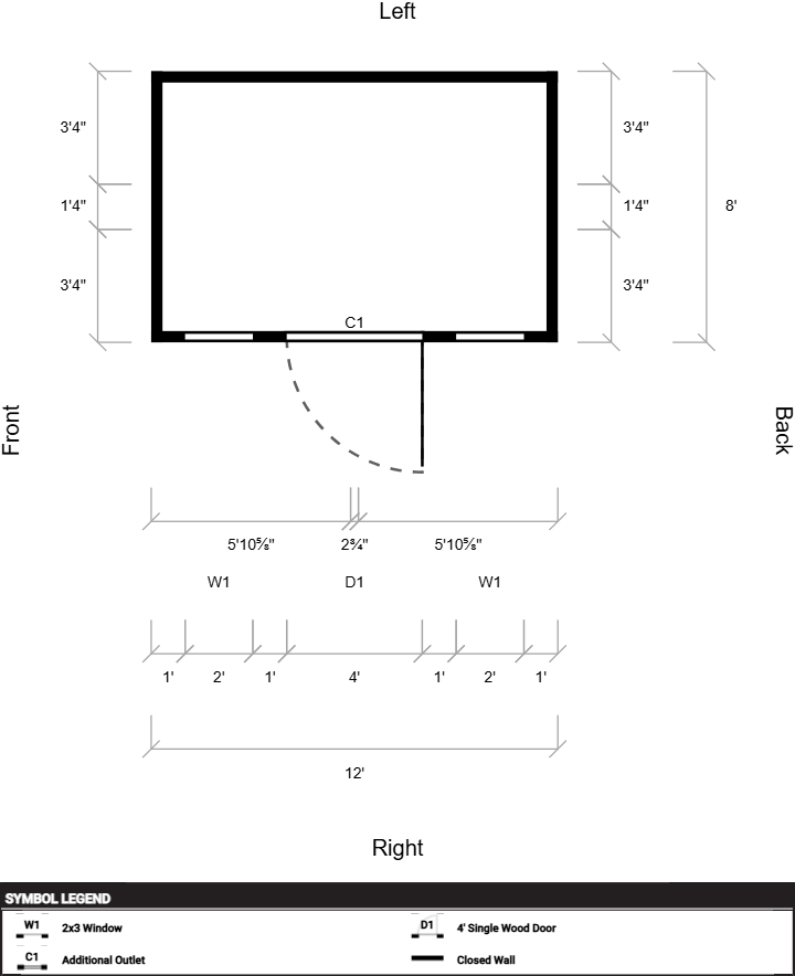 Side Garden Shed 8x12 - Image 2